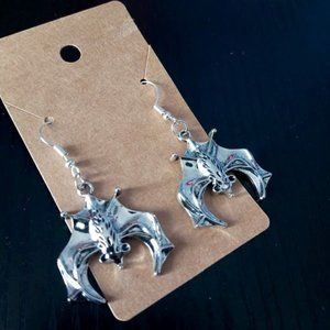 Buy1Get1 - Silver Bat Earrings